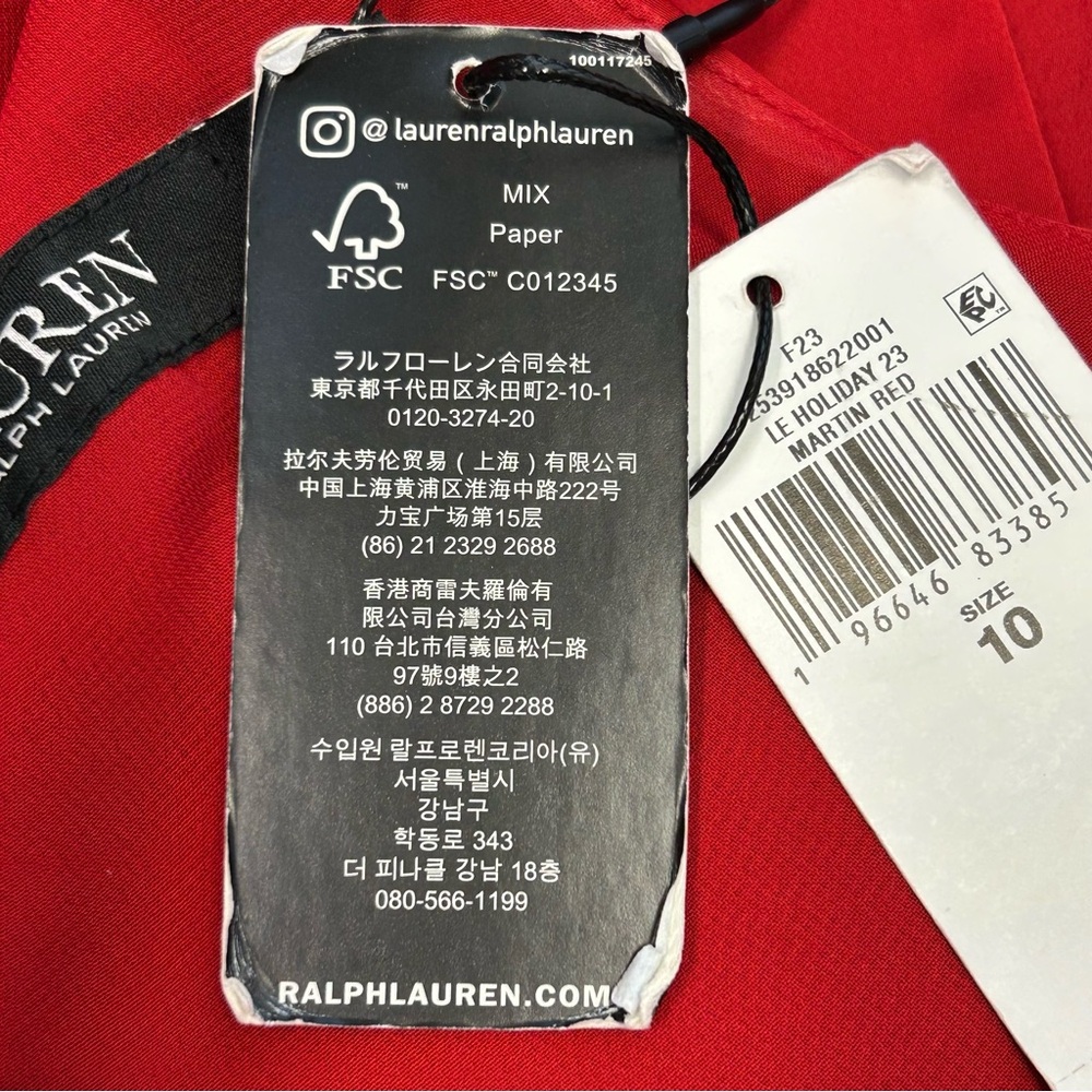 Lauren Ralph Lauren Red Sleeveless Pleated Satin Charmeuse Halter Maxi Gown 10 - Picture 14 of 17